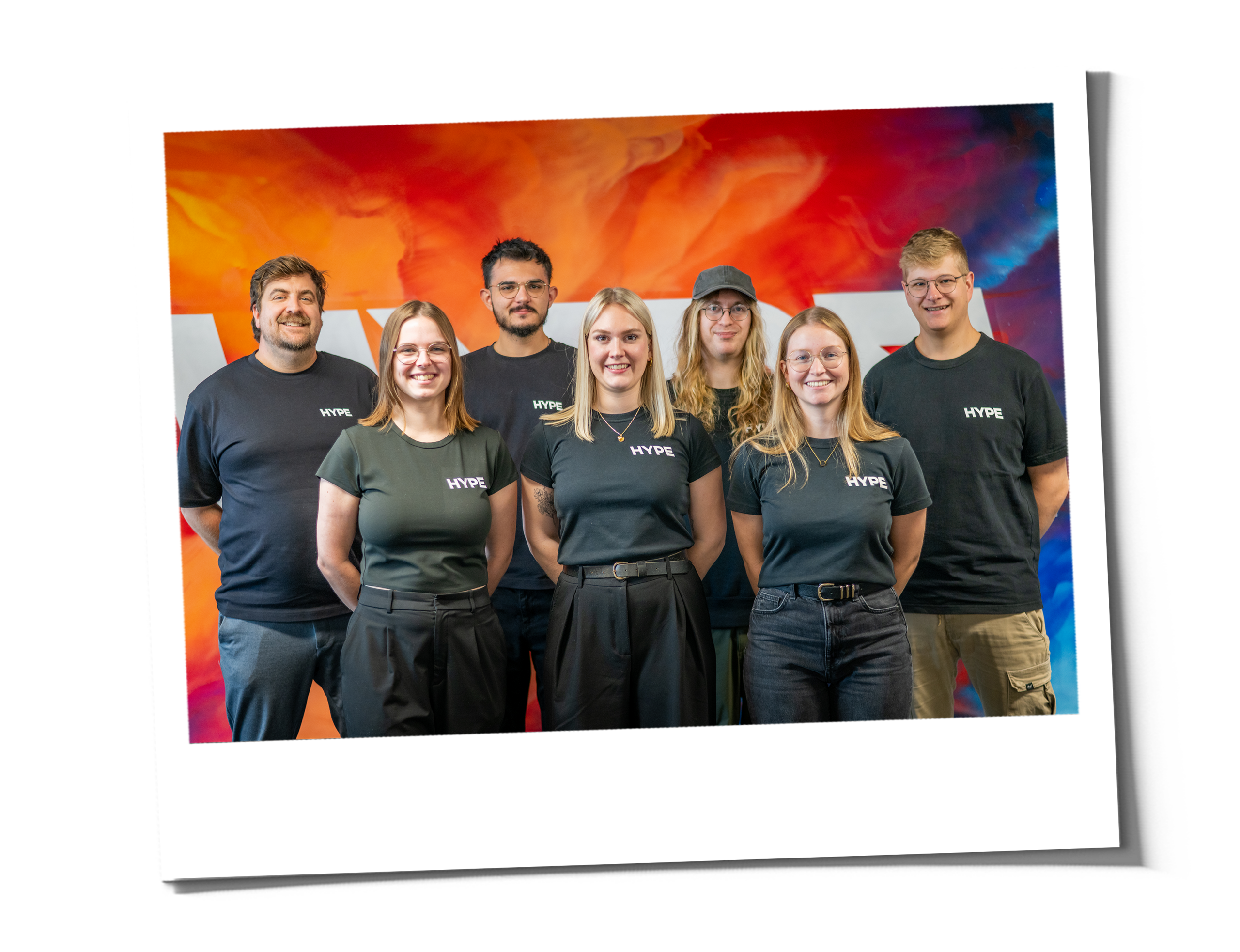 HYPE social media agency team portrait showcasing creative marketing, content creation, and digital strategy experts